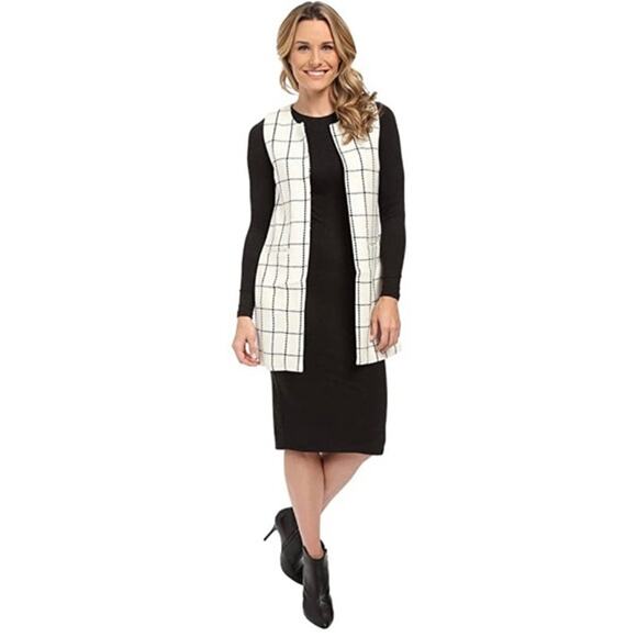 NEW Sanctuary Tweed Sleeveless White and Black Vest - Small - Picture 1 of 7